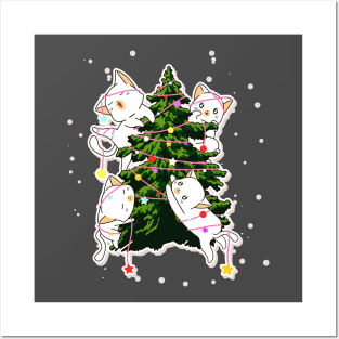 cute cats christmas tree Posters and Art